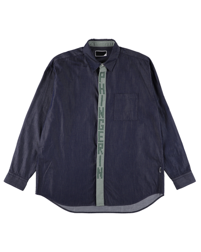 STITCH TEXT TIE SHIRT SAX