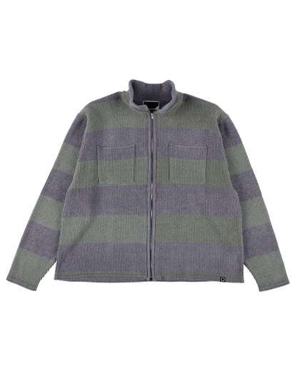 CORDY KNIT JACKET STRIPE GREY