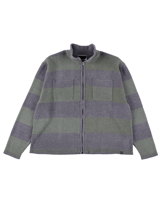 CORDY KNIT JACKET STRIPE GREY