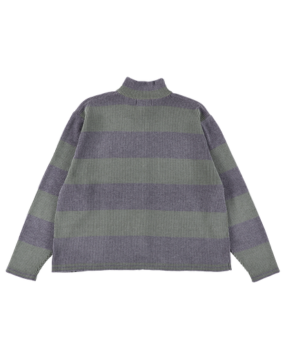 CORDY KNIT JACKET STRIPE GREY