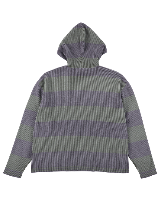 CORDY KNIT MEXPARKA STRIPE GREY