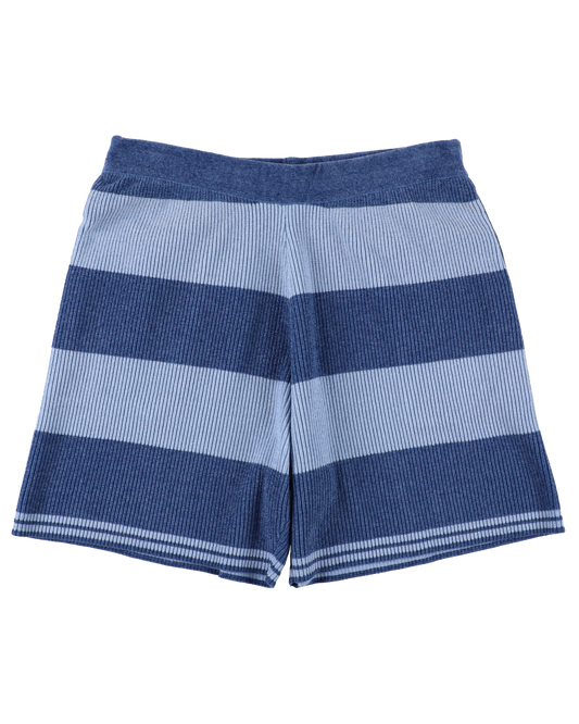 CORDY KNIT SHORTS STRIPE BLUE