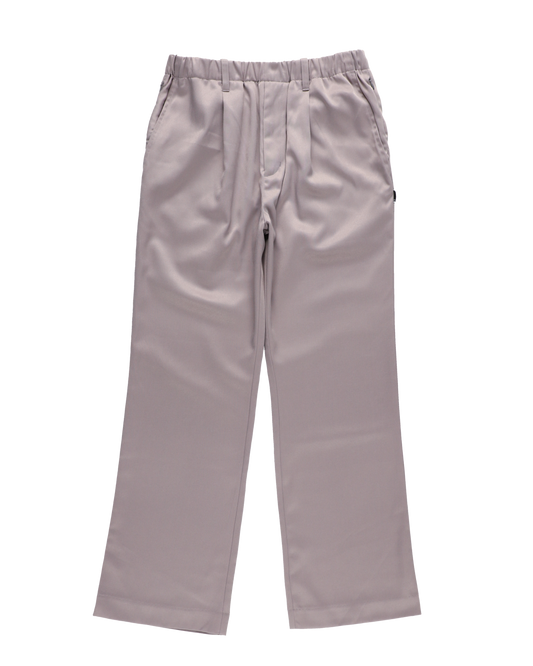 SHOECUT POLY-TWILL TROUSERS GREIGE