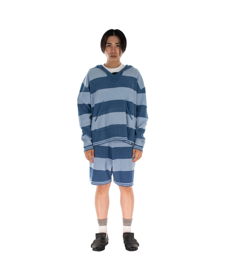 CORDY KNIT MEXPARKA STRIPE BLUE