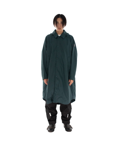 DETACHABLE HOOD RAIN COAT DARK FOREST