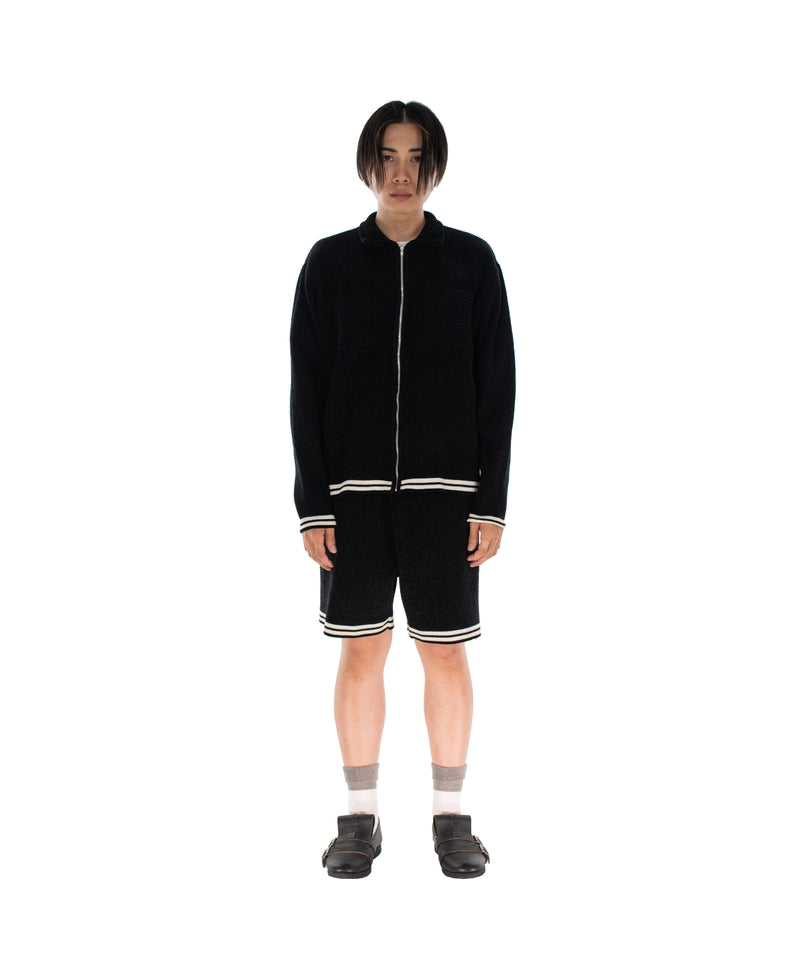 CORDY KNIT JACKET BLACK