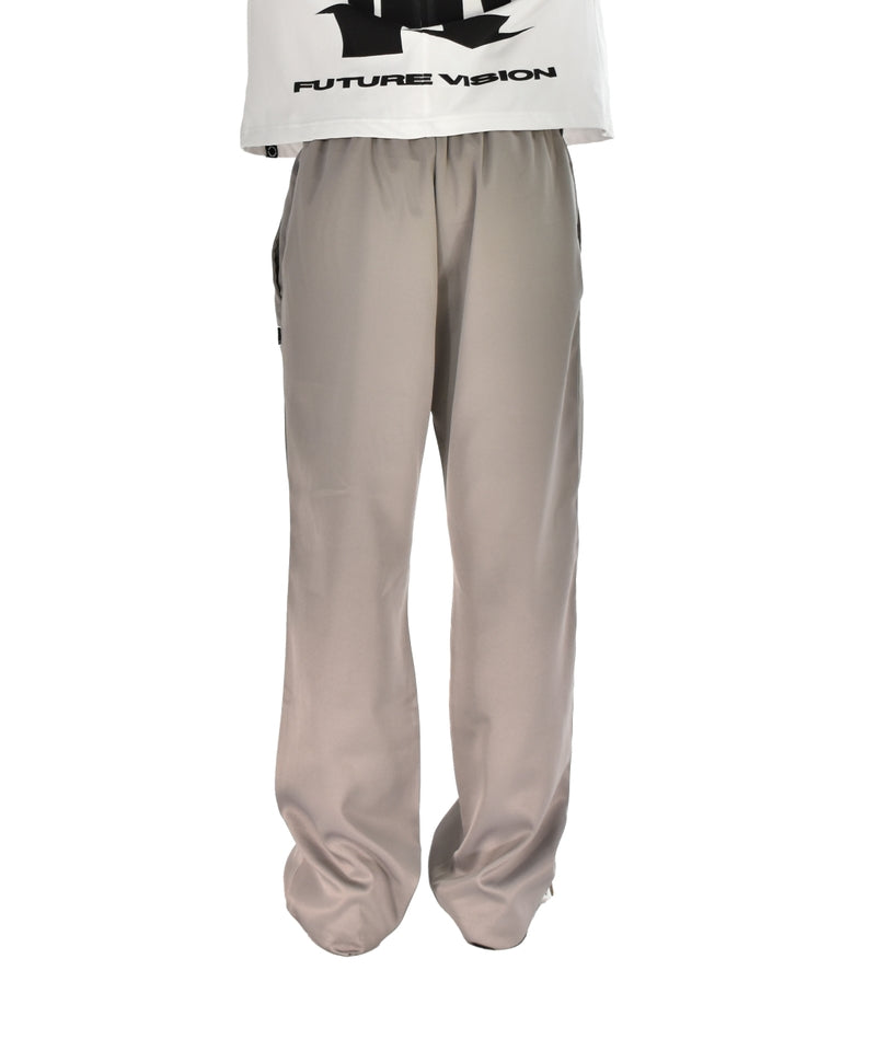 SHOECUT POLY-TWILL TROUSERS GREIGE