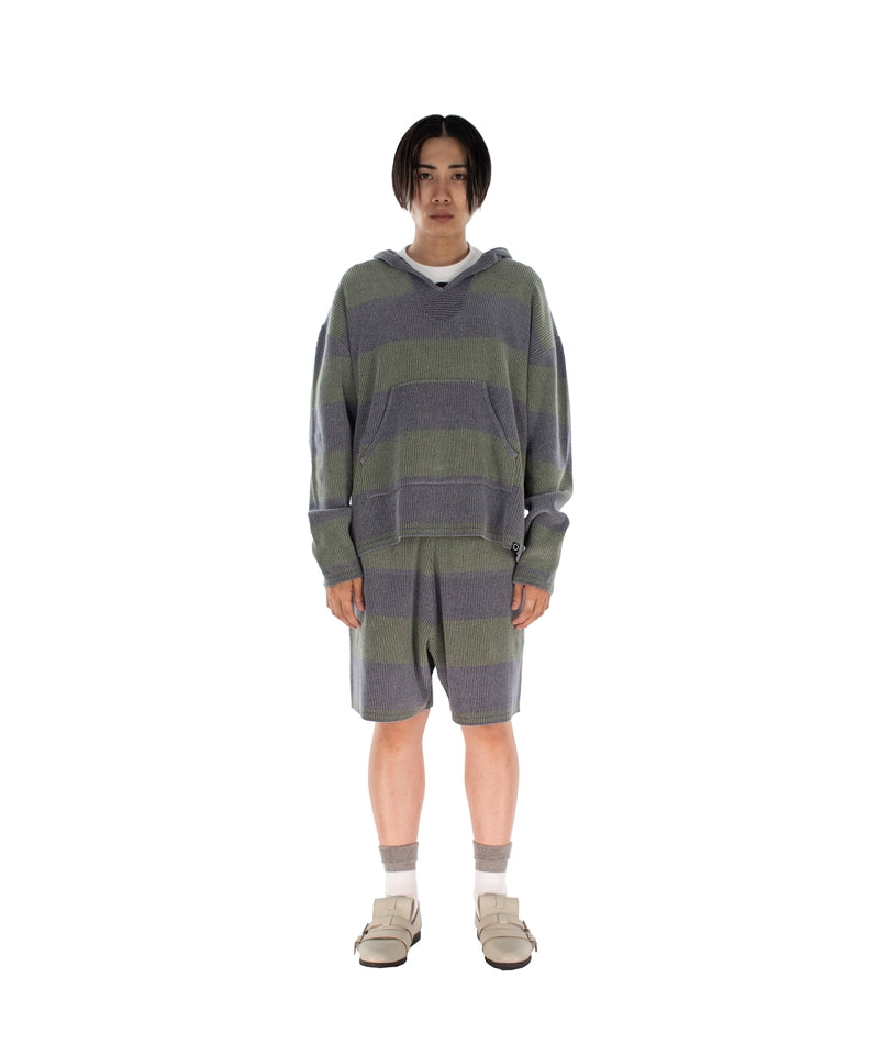 CORDY KNIT MEXPARKA STRIPE GREY