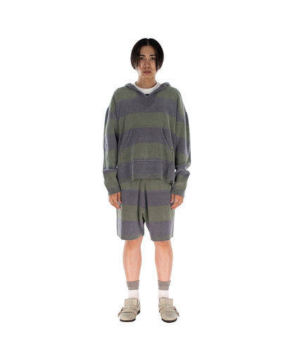 CORDY KNIT MEXPARKA STRIPE GREY