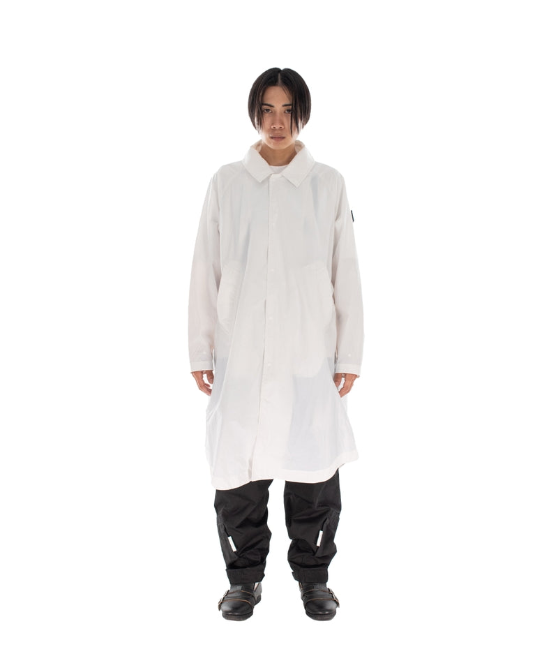 DETACHABLE HOOD RAIN COAT WHITE