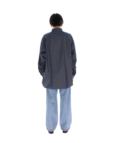 STITCH TEXT TIE SHIRT SAX
