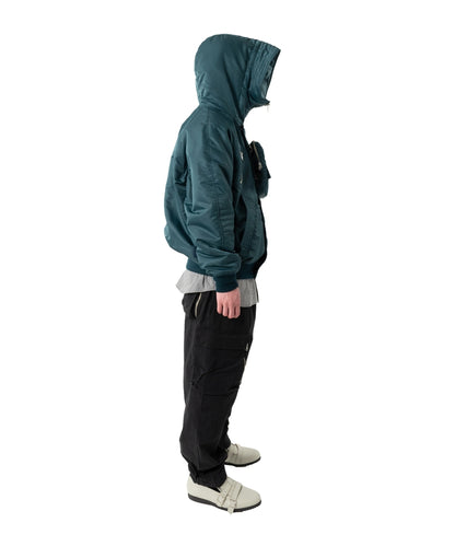 ELEVATION HOODED BOMBER JACKET NAVY GREEN