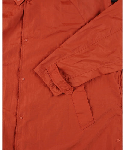 DETACHABLE HOOD RAIN COAT ORANGE BROWN