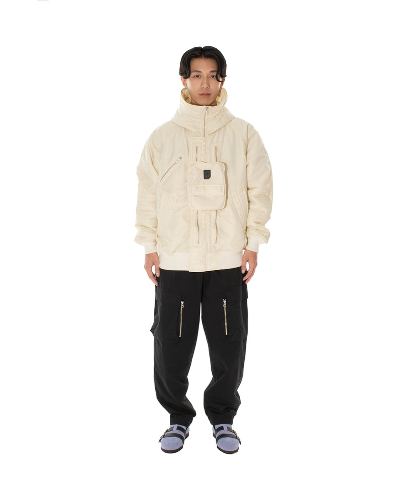 ELEVATION HOODED BOMBER JACKET OFF WHITE