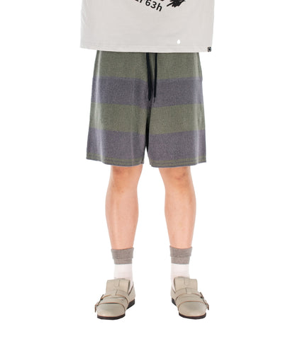 CORDY KNIT SHORTS STRIPE GREY